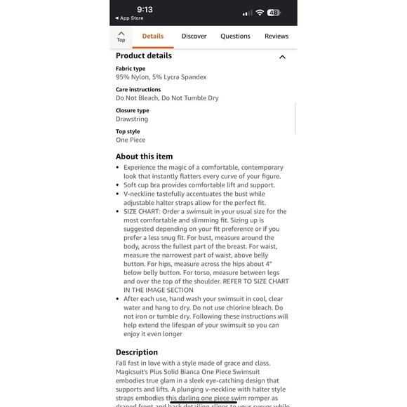 Magicsuit Womens Swimwear Plus Solid Bianca V-Neck Soft Cup Halter One Piece 24W - Picture 11 of 15